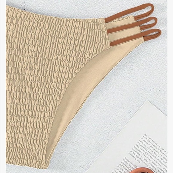 FUKKER Woman Sexy Bikini 2 Piece Smocked Cutout Bikini Set - Picture 3 of 5